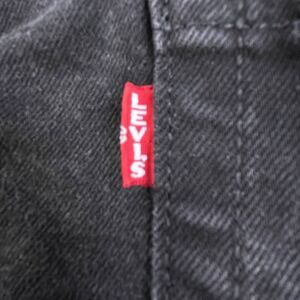 Levis 502 Jeans Mens 38x29* Big E Black Denim Premium Tapered Fit Stretch